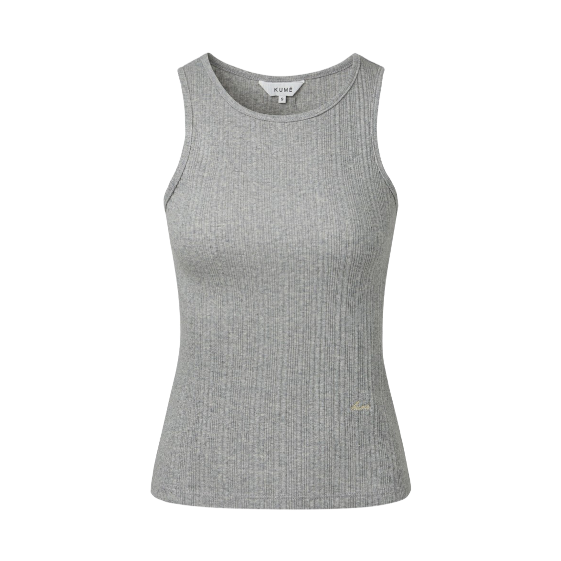 KM-25SS-TS01MGR (W) KUME Essential Basic Tank Top  - Melange Grey