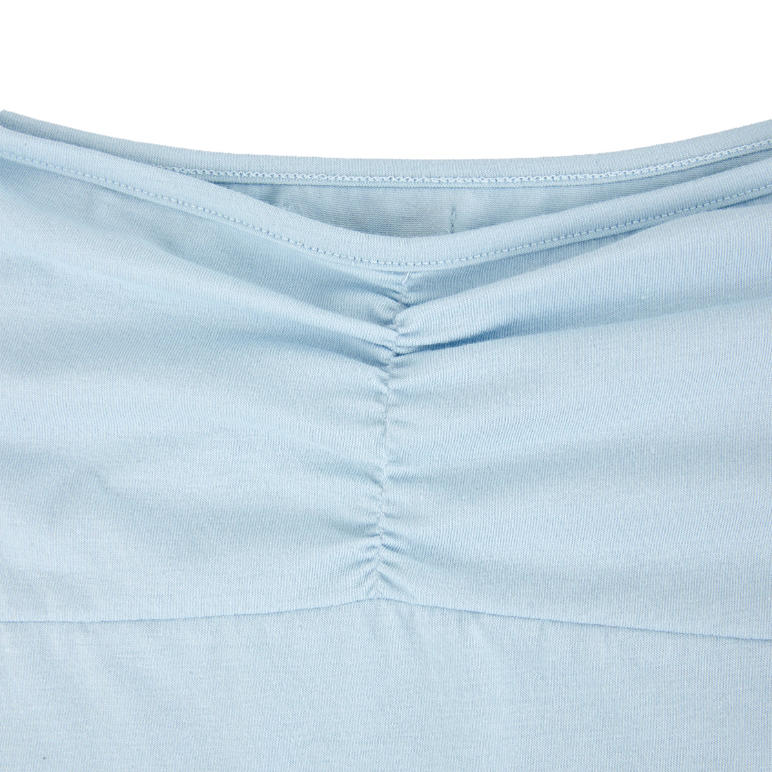 라츠유 엘라 셔링 티셔츠 스카이 블루(LOTS YOU Ella Shrring T-shirt Sky Blue) - 4