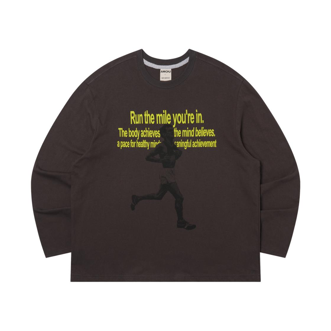 아모우 런 더 마일 롱슬리브 챠콜 그레이(AMOU Run The Mile Long Sleeve Chacoal Gray)
