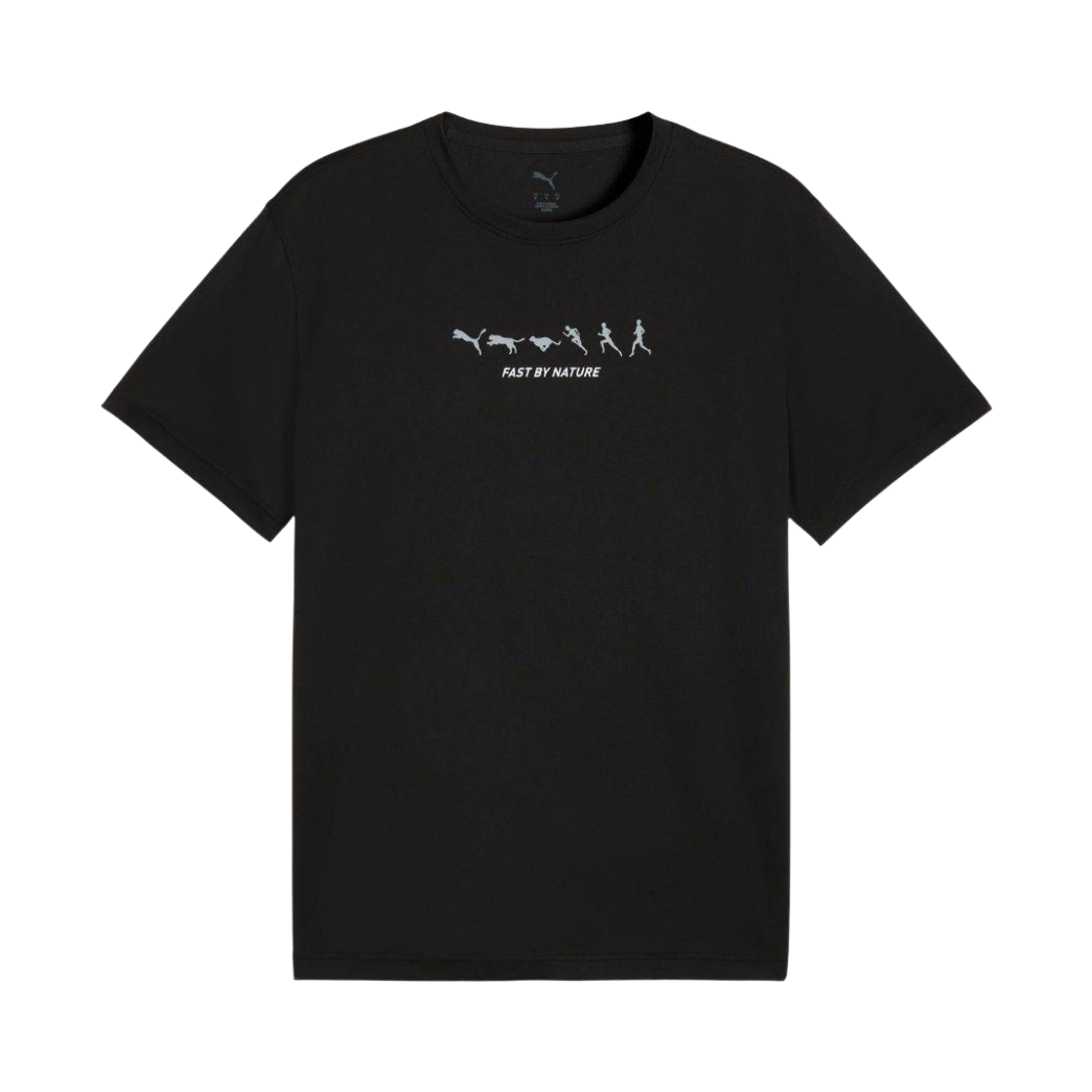 528973-01 Puma Run Slogan Graphic Running T-Shirt Black