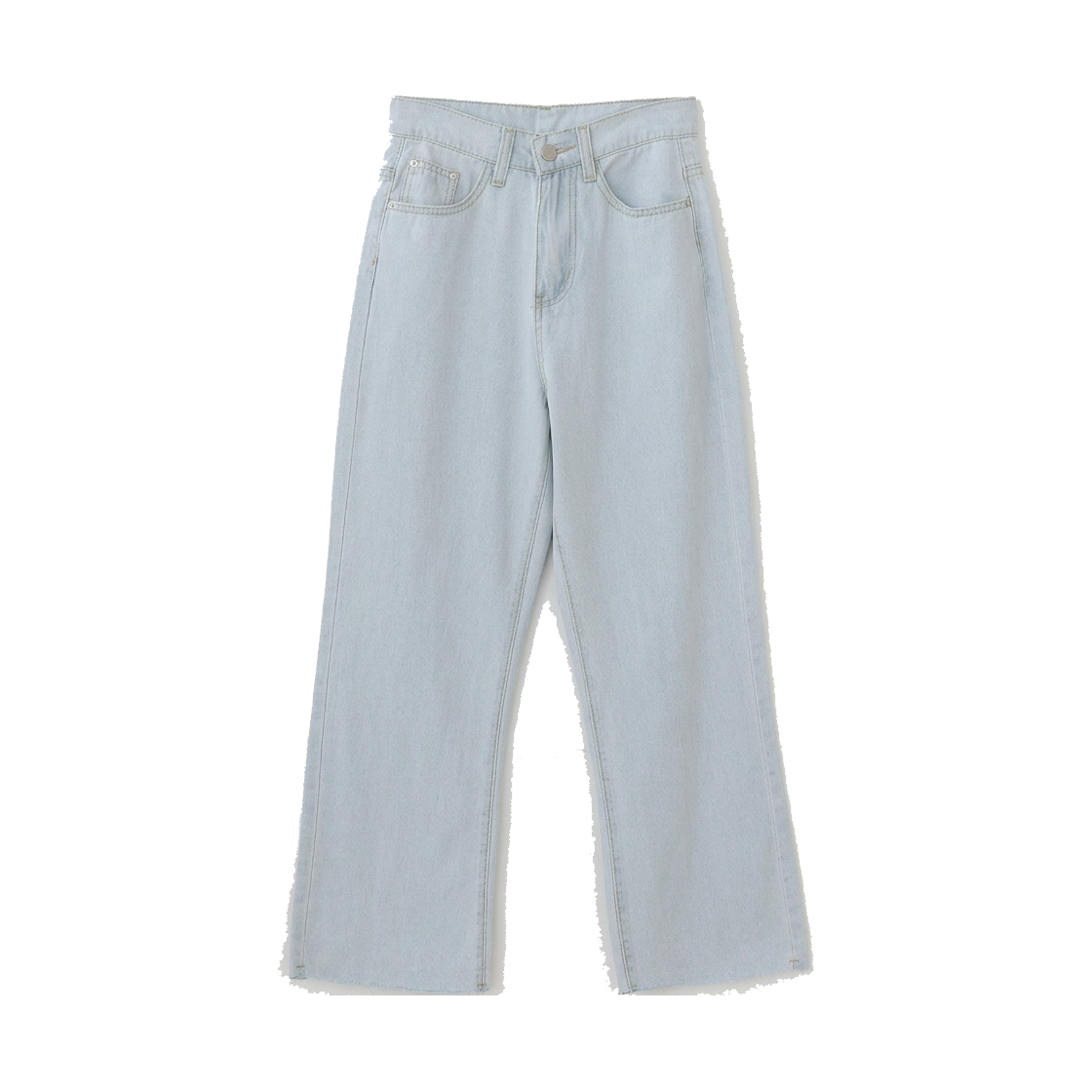 GW3643 GCLIP Light-Wash Cutting Semi-Wide Jeans