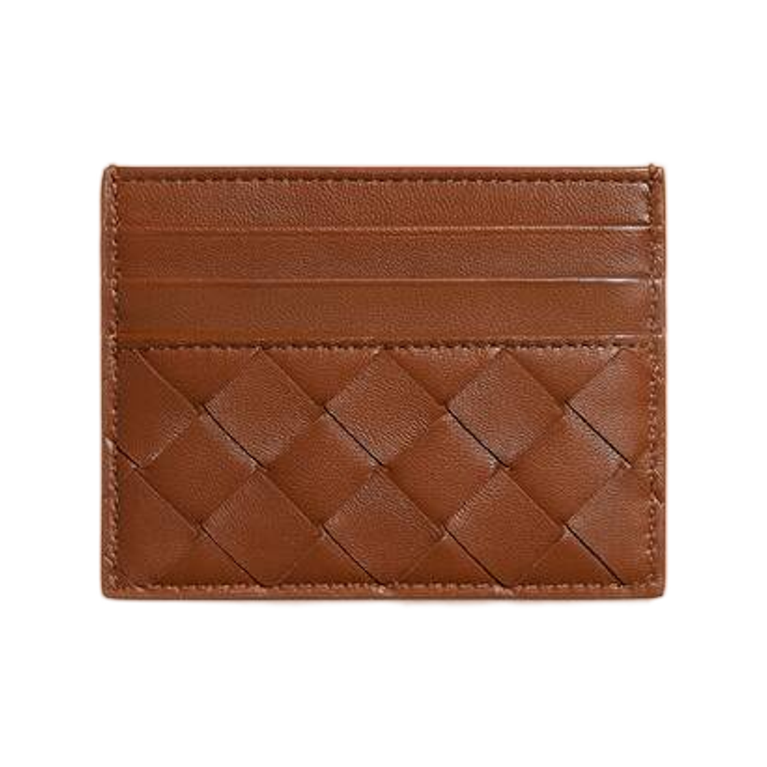 796324VCPP32376 Bottega Veneta Intrecciato Credit Card Case Tannin