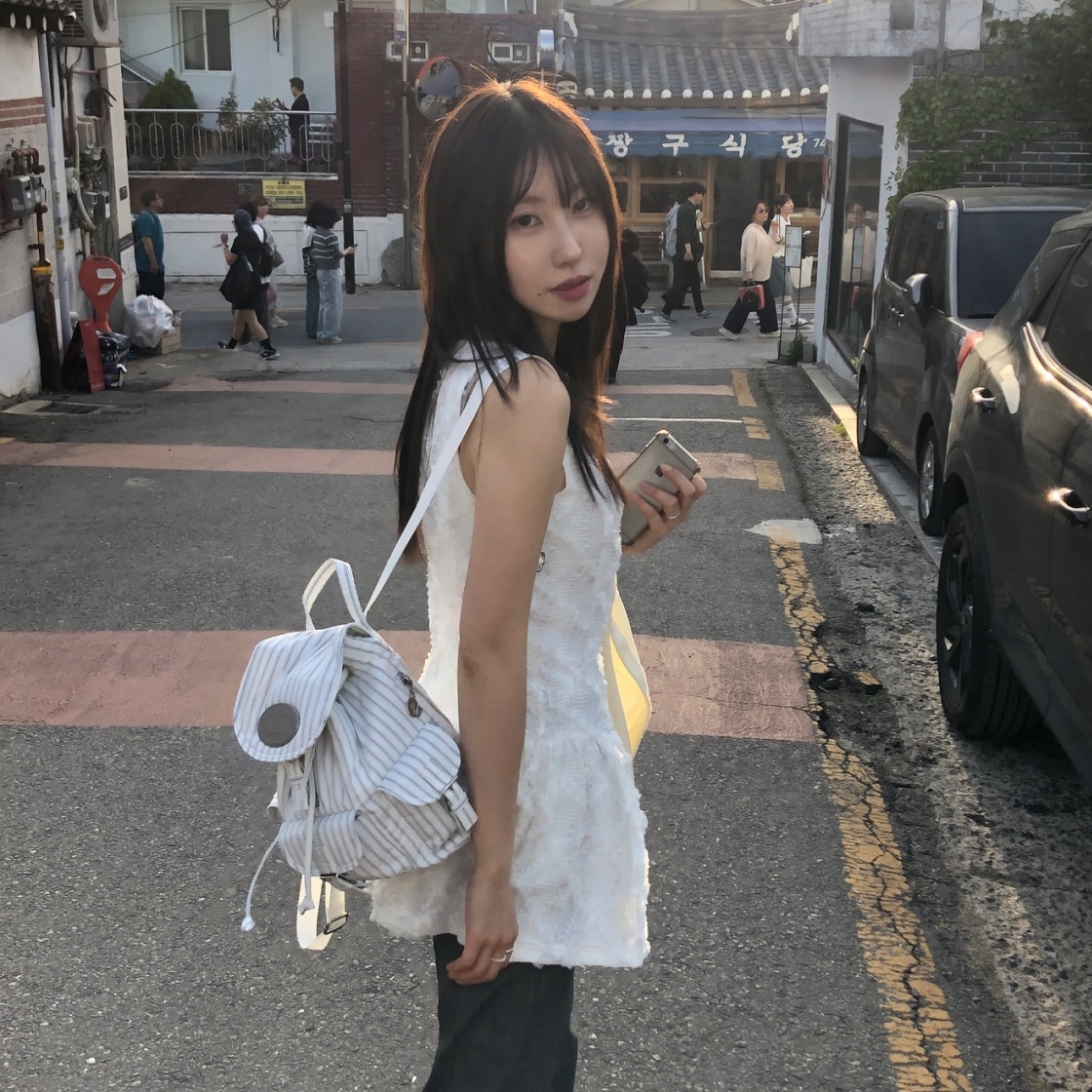 라츠유 노스텔지아 백팩 스트라이프 네이비(LOTS YOU Nostalgia Backpack Stripe Navy) - 5