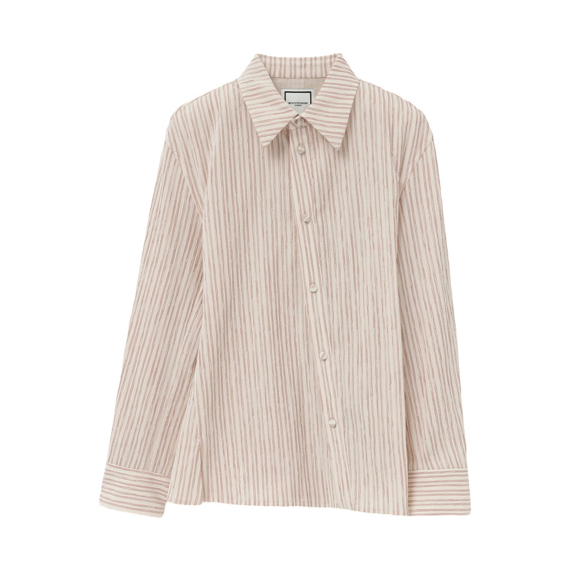 M261SH15868R (W) Wooyoungmi Asymmetric Wrinkled Shirt Red - 26SS