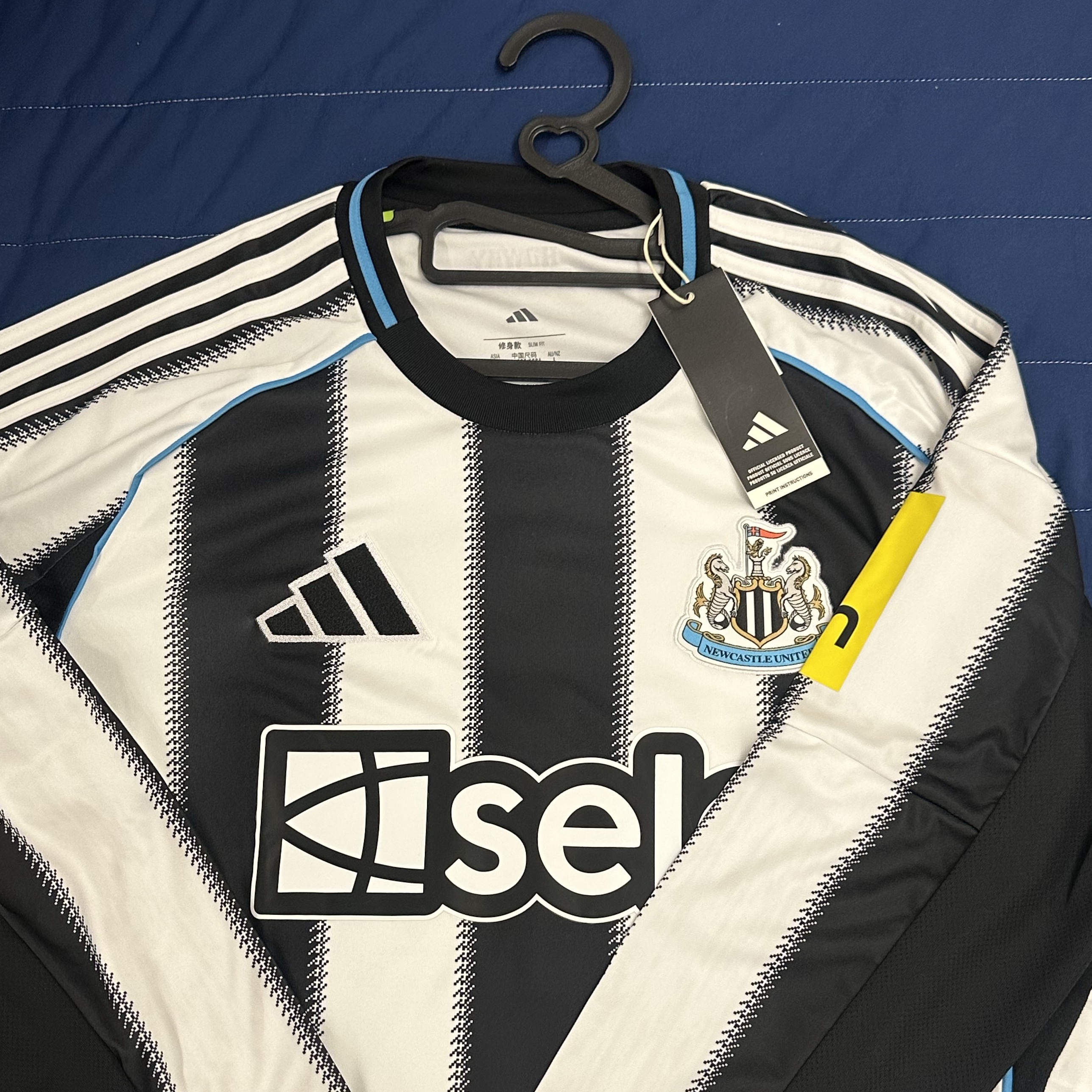 Adidas Newcastle United FC 2025/26 Home Long Sleeve Jersey Black White - KR Sizing (Non Marking Ver.) 착용 스타일 - 2