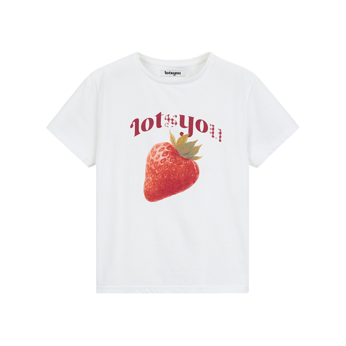 LOTI2SSW010WHT LOTS YOU Favored Strawberry T-shirt White