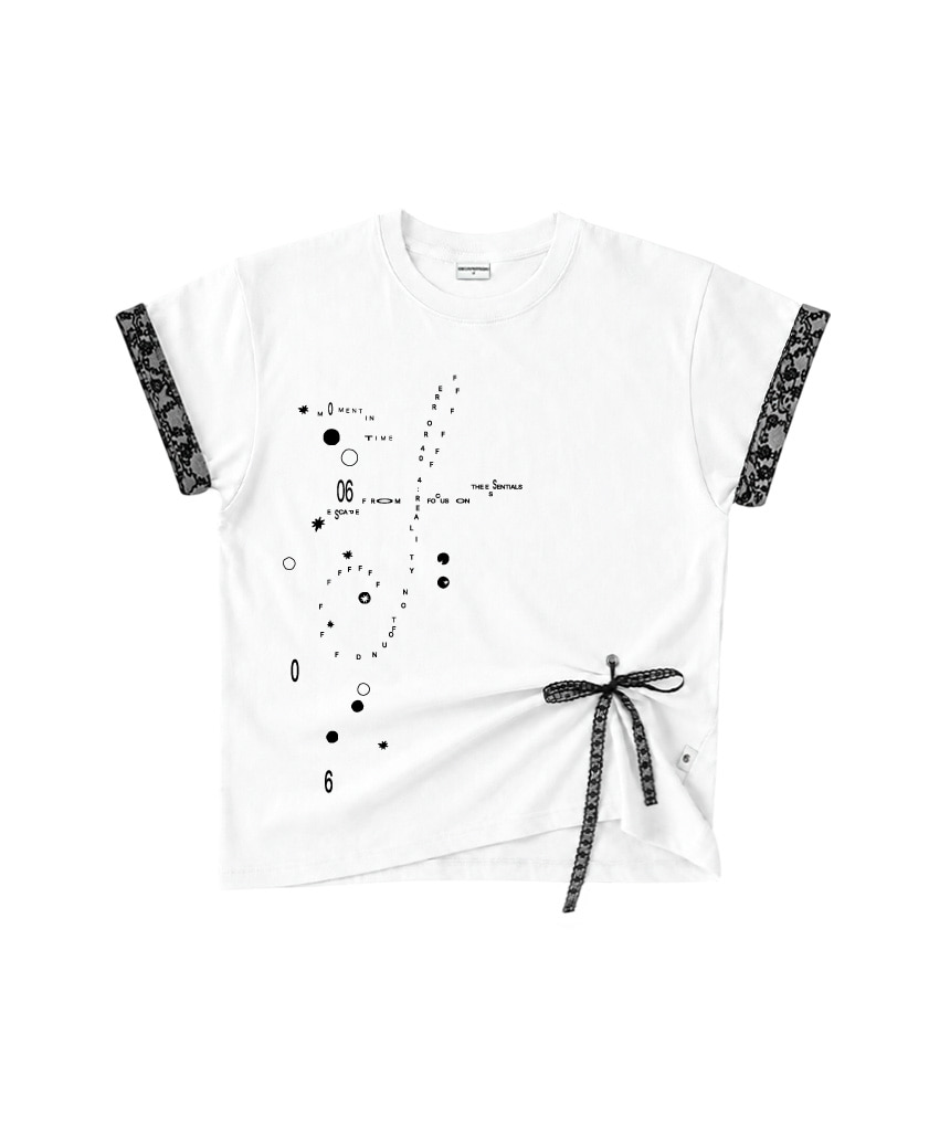 이스케이프프롬 레이스 롤업 스탠다드핏 반팔티 민트(Escapefrom Lace Roll-Up Standard Fit T-Shirt Mint) - 3