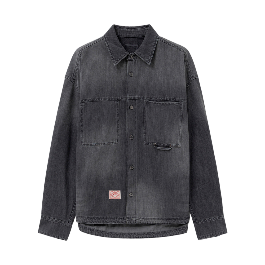 W261SH24984B Wooyoungmi Lightweight Denim Shirt Black - 26SS