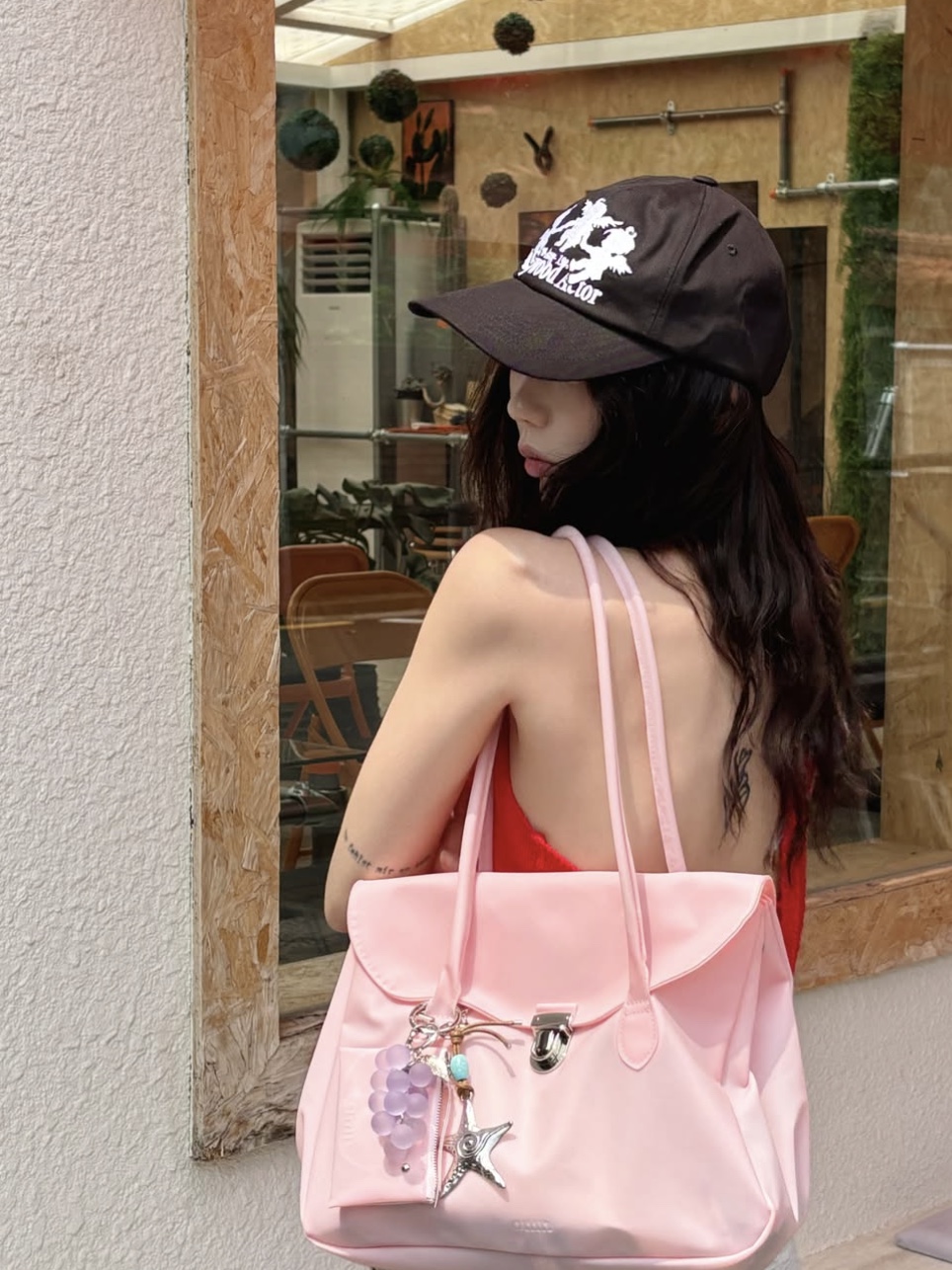 [트리플적립] PACOSPLY Baby Trouble Cap Black, [트리플적립] PACOSPLY Baby Trouble Cap Navy 착용 스타일