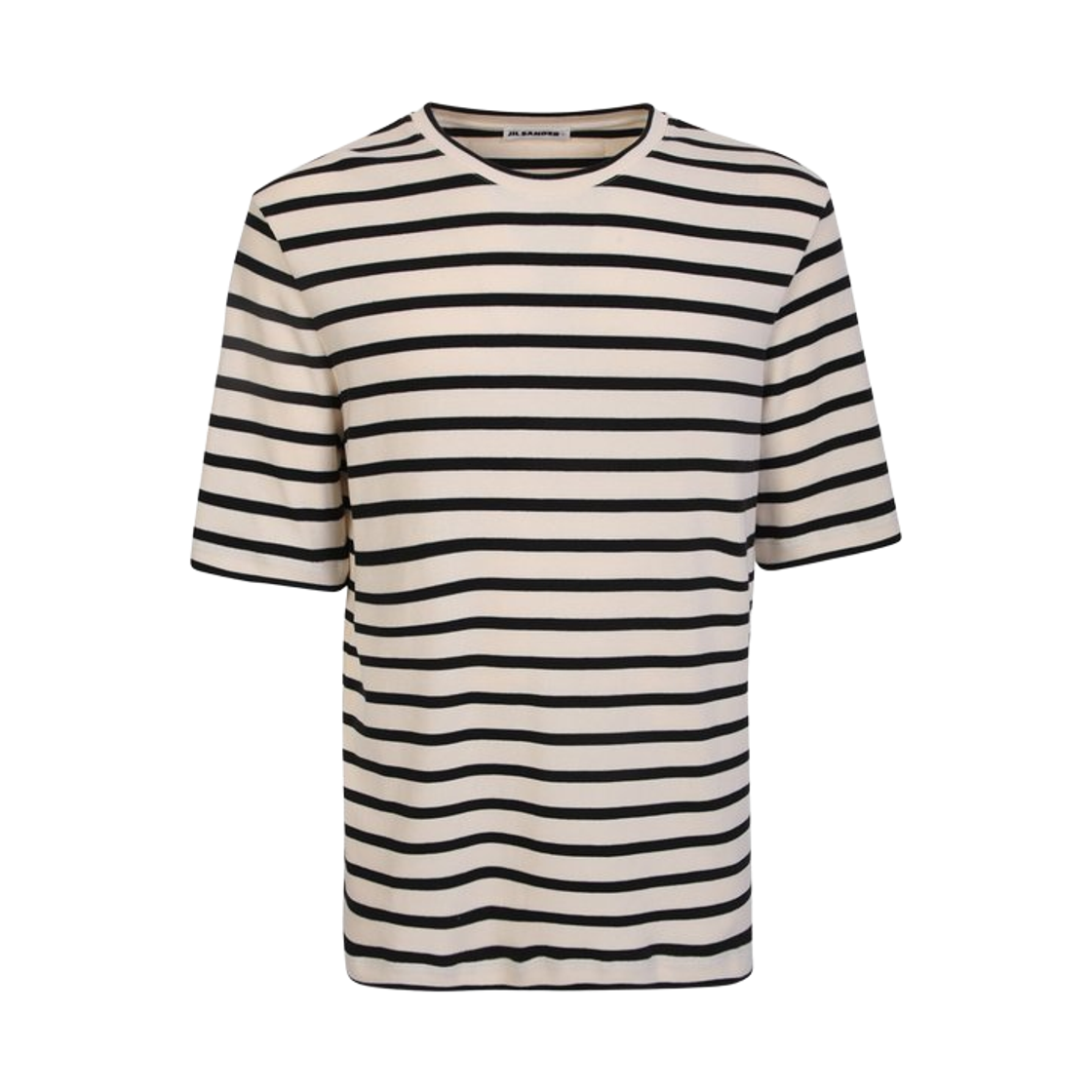 질 샌더 스트라이프 백 로고 티셔츠 내츄럴 블랙(Jil Sander Striped Back Logo T-Shirt Natural Black)