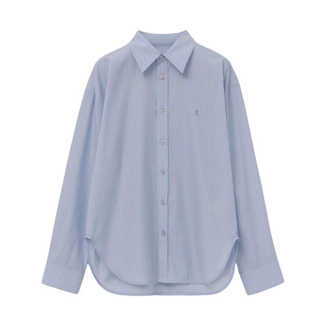 M263SH04826L (W) Wooyoungmi Stripe Semi-Over Cotton Shirt Blue - 26FW