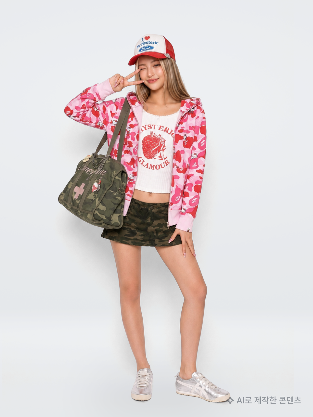Sculptor Razorback Tank Top Acid Pink, dadgetool Typo Graphics Belt Pink 착용 스타일 - 7