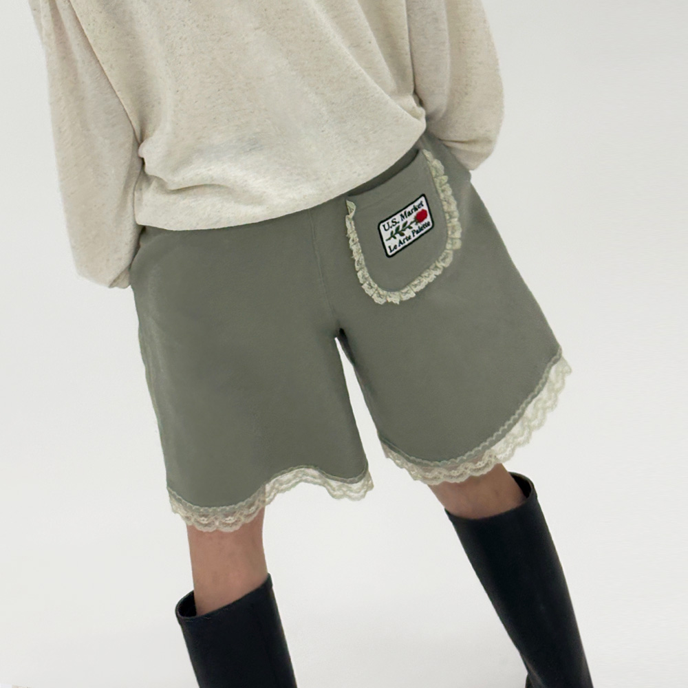 언스테디마켓 버뮤다 쇼츠 세이지그린(UnsteadyMarket Bermuda Shorts_Sage Green) - 2