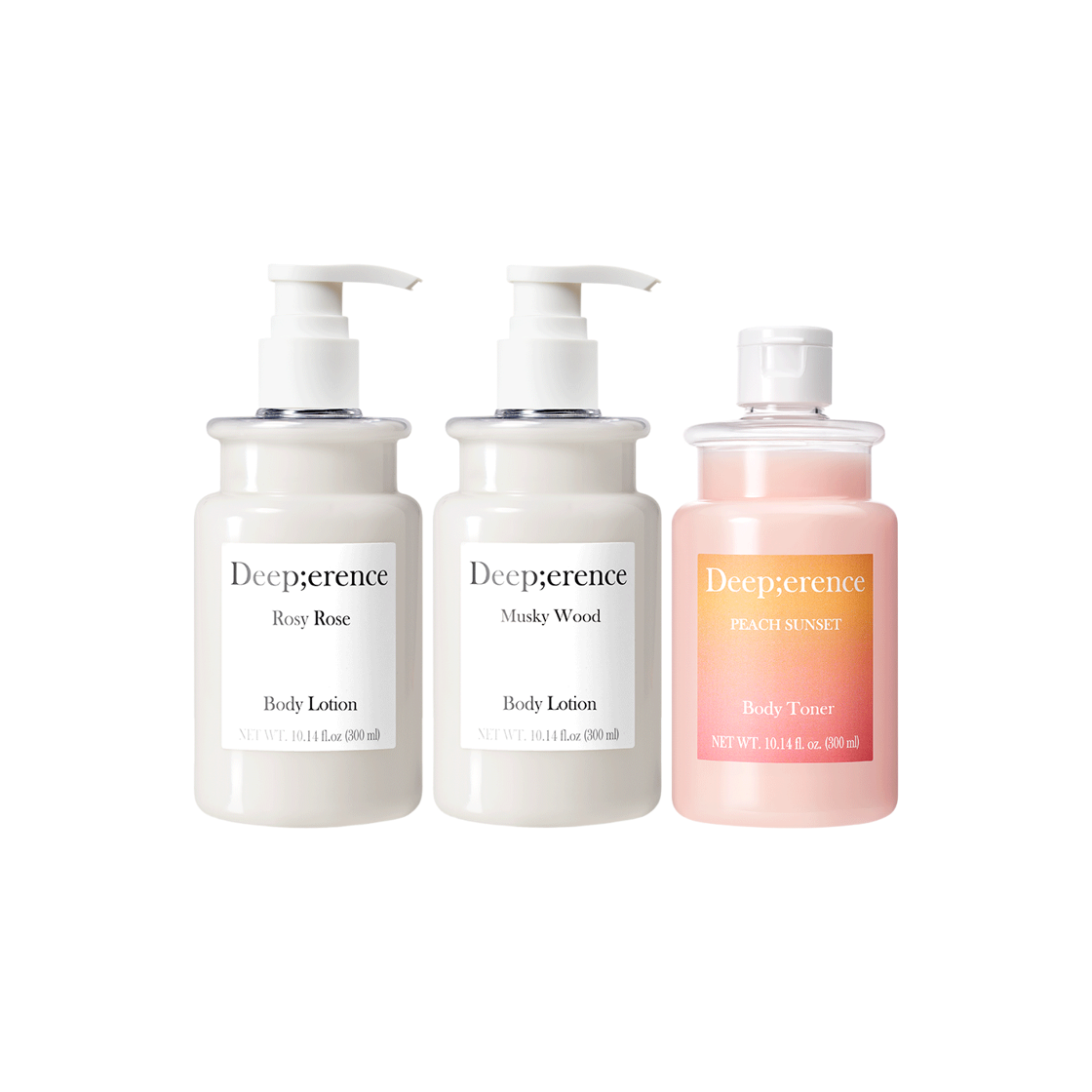 딥퍼랑스 퍼퓸 드 바디토너/로션 300ml 3종 택1 (로지로즈/머스키우드/피치선셋)(Deeperence Perfume de Body Toner/Lotion 300ml – Choose 1 of 3 (Rosy Rose / Musky Wood / Peach Sunset))