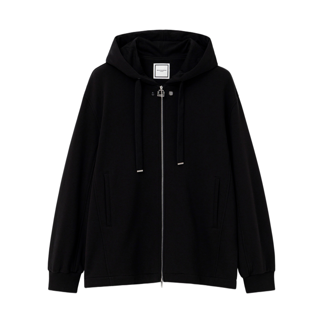 M261TS48742B (W) Wooyoungmi Wide Zip-Up Hoodie Black - 26SS