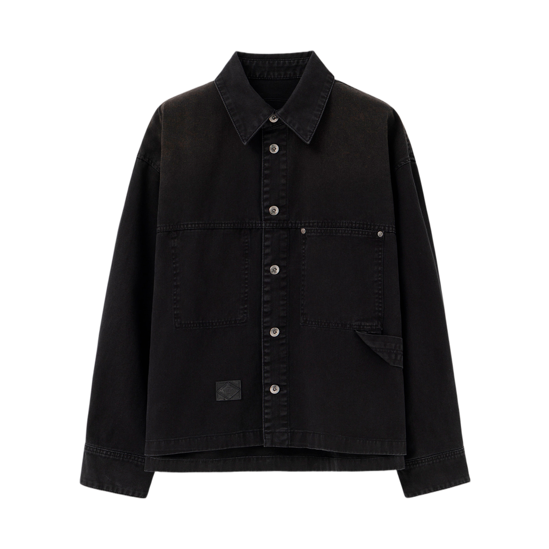 W261SH23991B Wooyoungmi Dyed Denim Work Shirt Black - 26SS