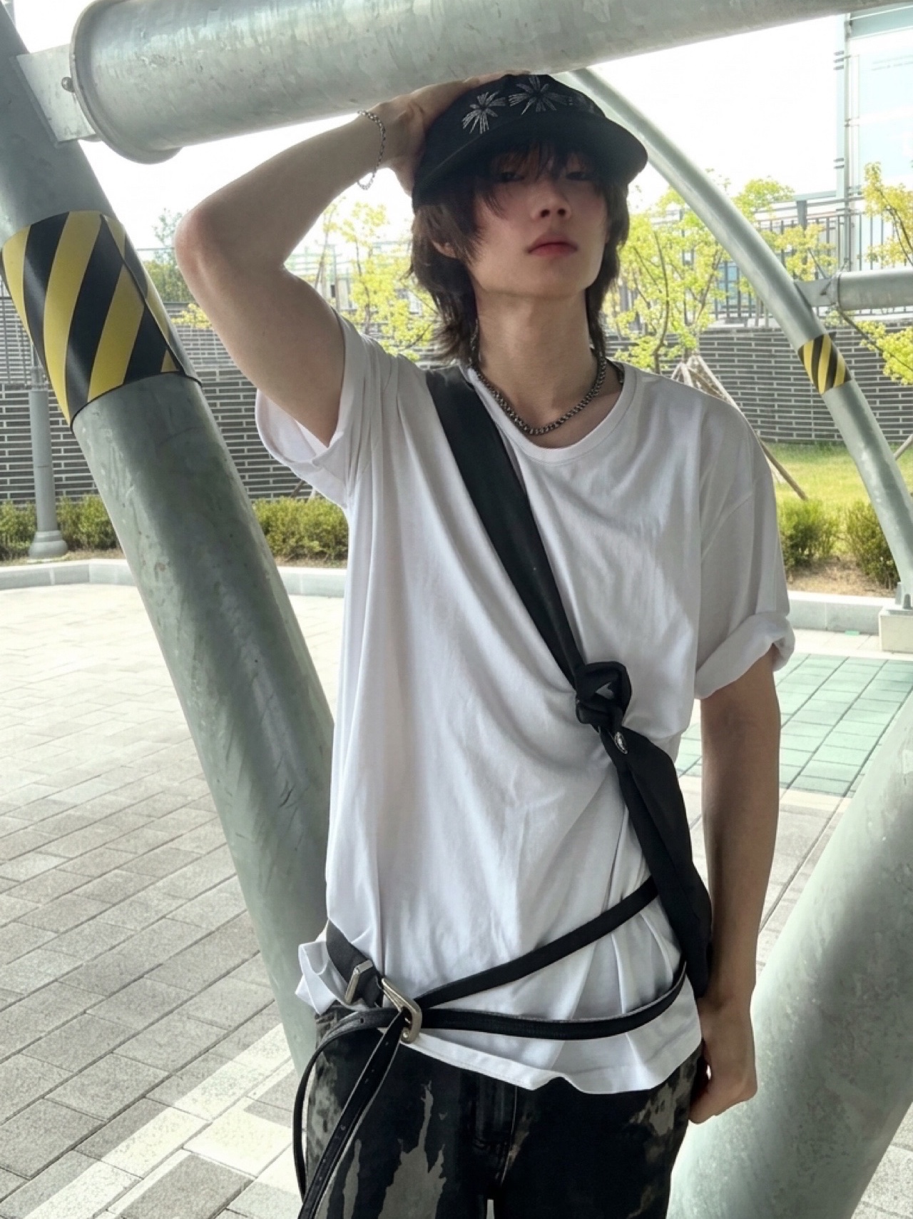 Flavorism Tie Dye Washed Carpenter Denim Pants Black, Hatchingroom Stone Ball 3way Bracelet 착용 스타일 - 3