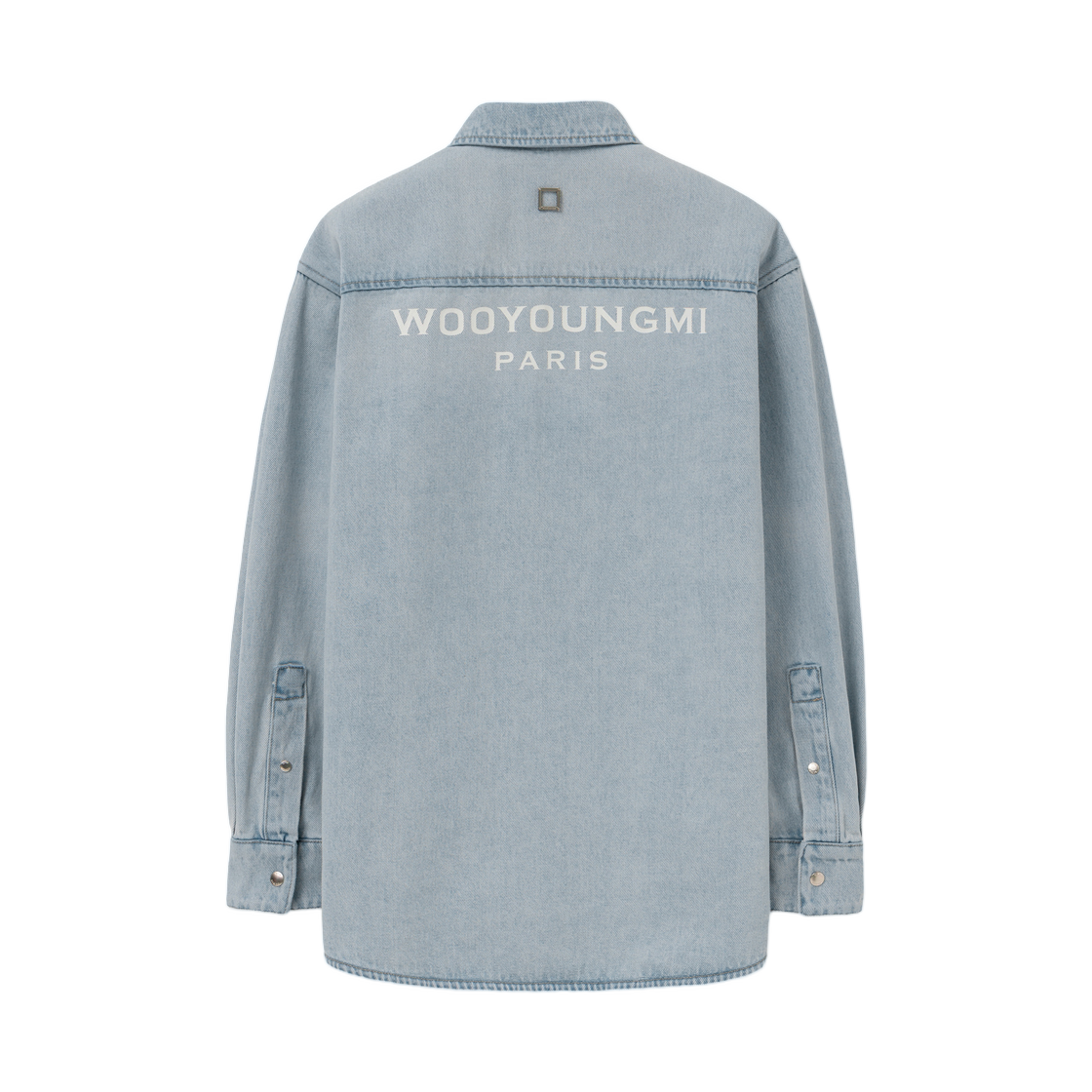 M261SH27971L (W) Wooyoungmi Back Logo Denim Shirt Blue - 26SS