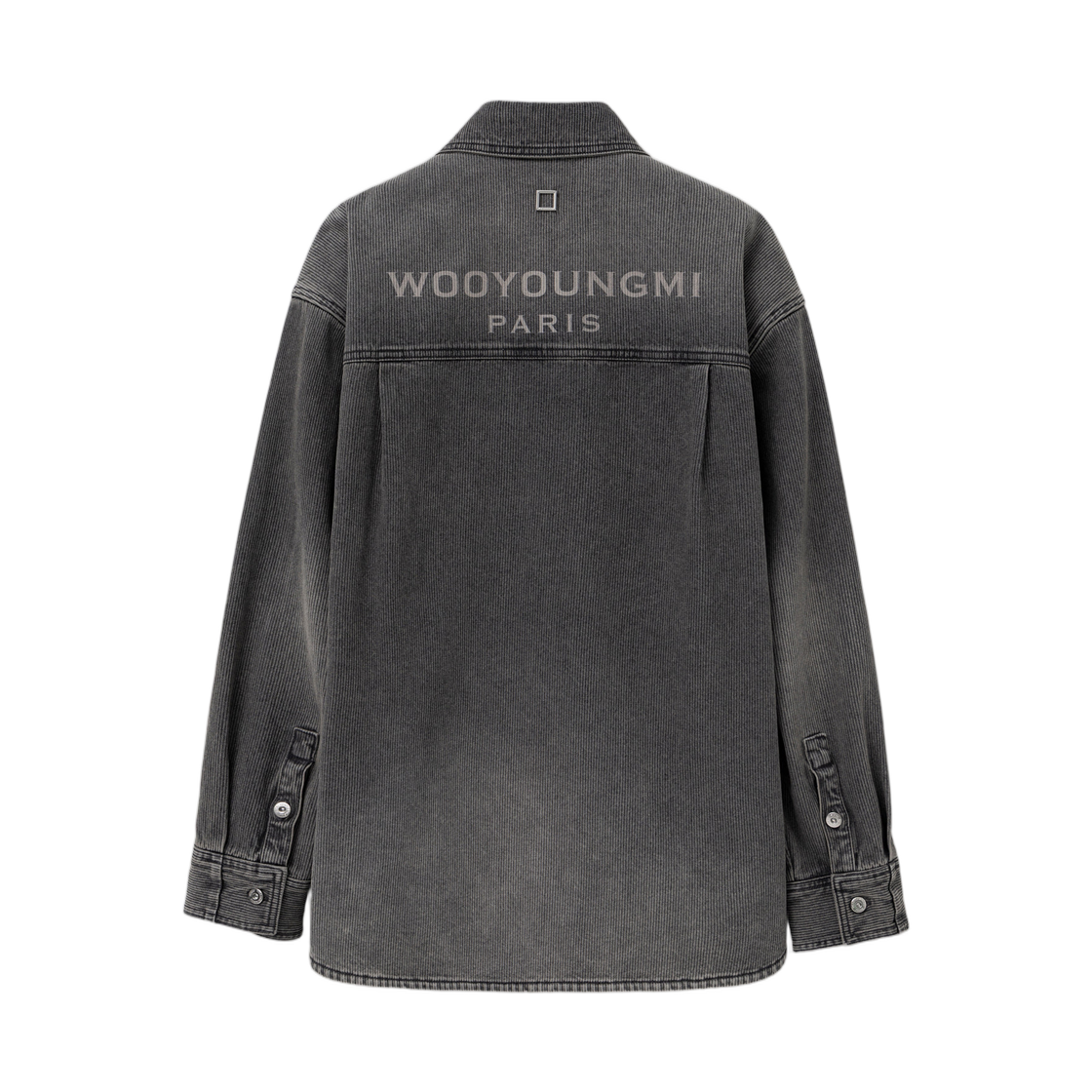 우영미 백로고 데님 셔츠 그레이 - 26FW(Wooyoungmi Back Logo Denim Shirt Grey - 26FW) - 1