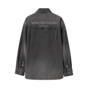 Wooyoungmi Back Logo Denim Shirt Grey - 26FW