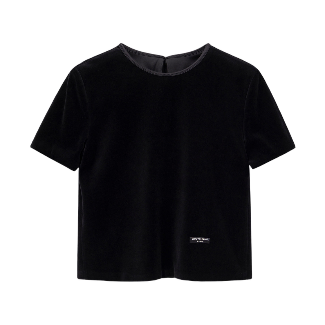 M263TS02770B (W) Wooyoungmi Open Back Cropped T-Shirt Black - 26FW