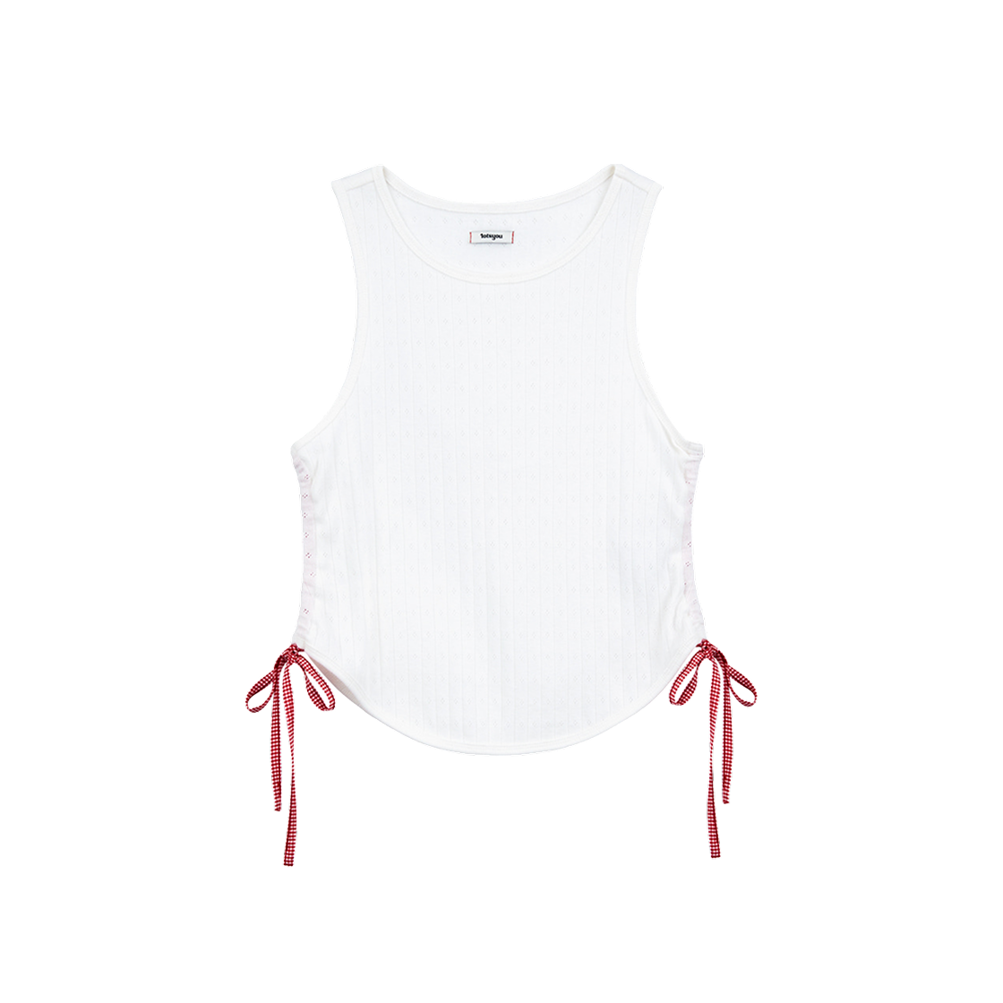 라츠유 베리 머치 리본 슬리브리스 화이트(LOTS YOU Berry Much Ribbon Sleevelss White)