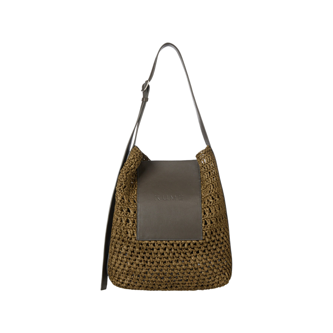 쿠메 라피아 숄더 백 카키(KUME Raffia Shoulder Bag - Khaki) - 2