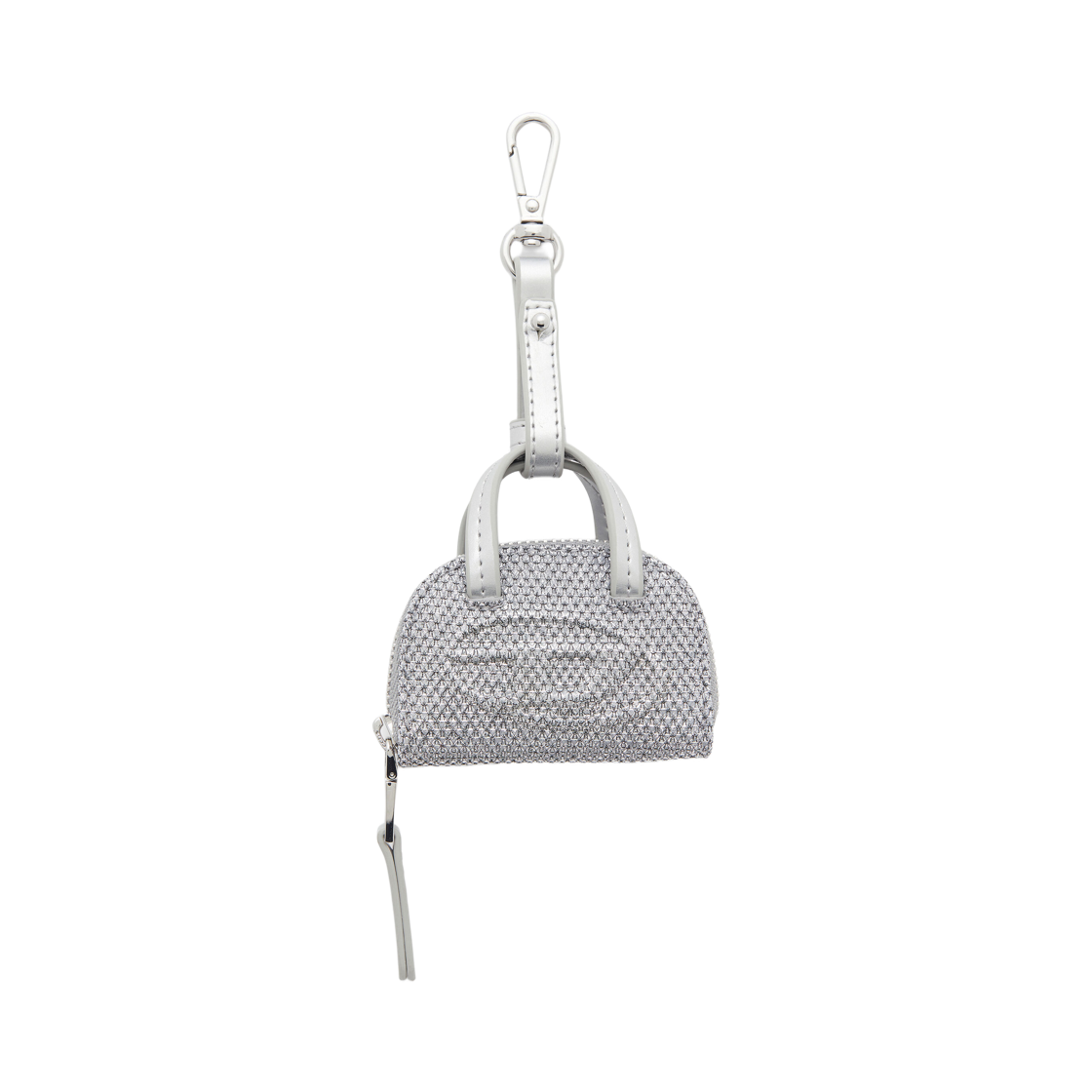 X10581P5170-H0535 Diesel 1DR Dome Charm In Lurex Fabric Silver