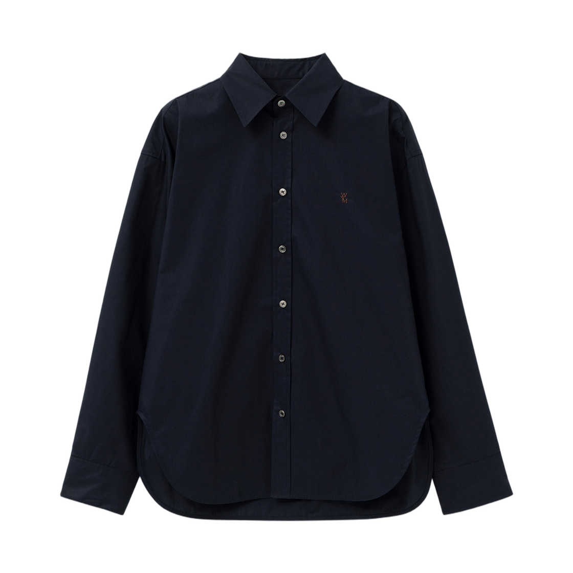 M263SH04816N (W) Wooyoungmi Semi-Over Cotton Shirt Navy - 26FW