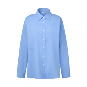 (W) KUME Essential Wrinkle Free Over-Fit Shirt - Sky Blue