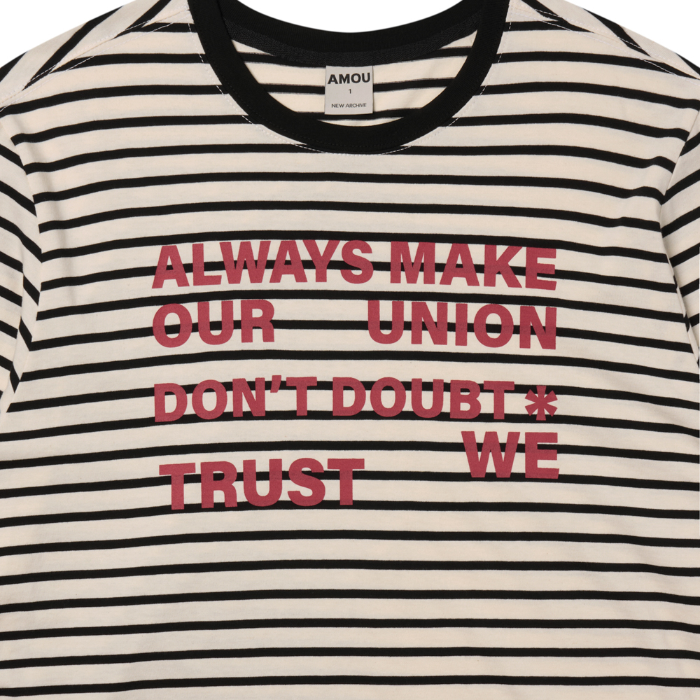 아모우 레터링 스트라이프 롱슬리브 화이트(AMOU Lettering Stripe Long Sleeve White) - 3