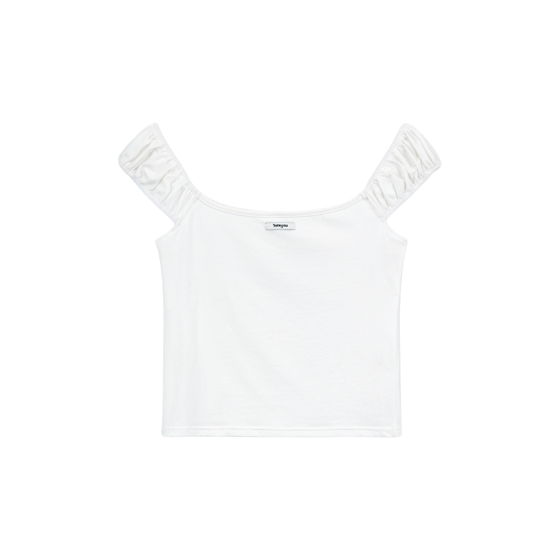 라츠유 엘라 셔링 티셔츠 화이트(LOTS YOU Ella Shrring T-shirt White) - 2