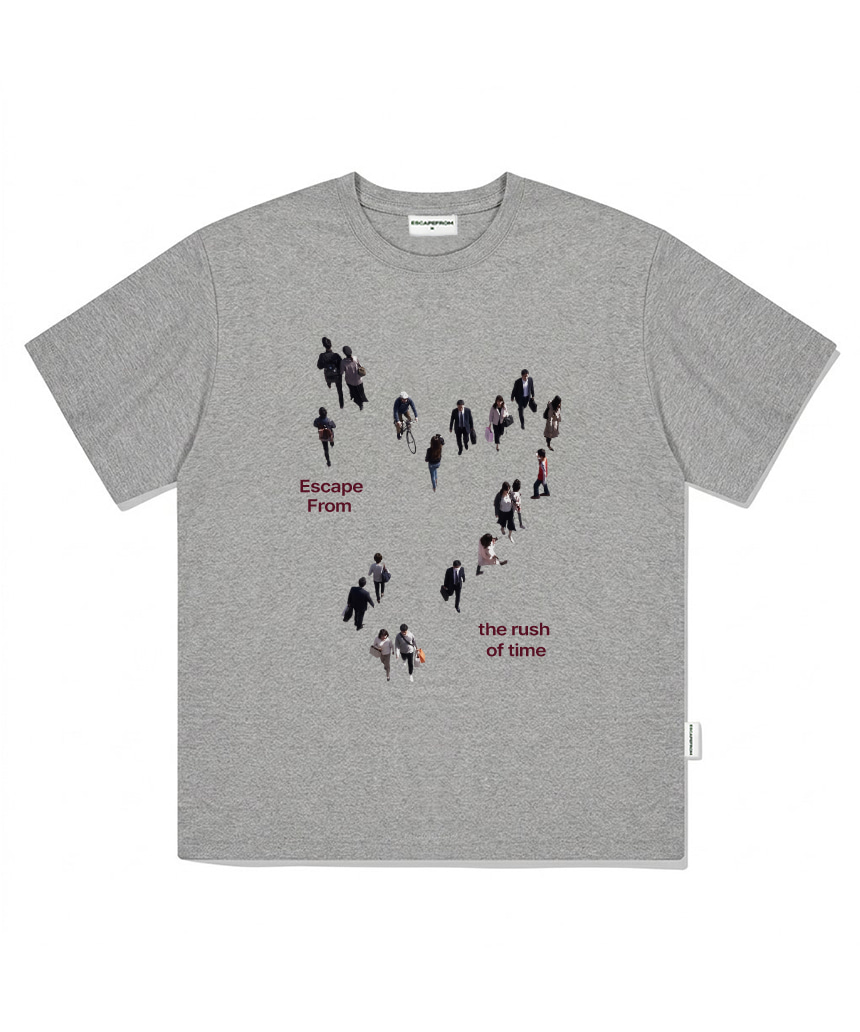 이스케이프프롬 러쉬 오브 타임 프린트 오버핏 반팔티 차콜(Escapefrom Rush of Time Print Oversized T-Shirt Charcoal) - 4