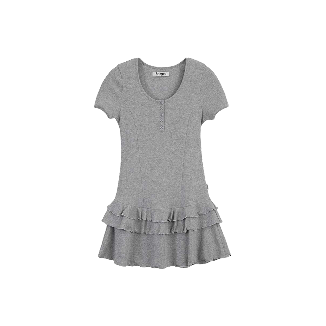 라츠유 헨리 넥 원피스 멜란지 그레이(LOTS YOU Henly Neck Dress Melange Gray)