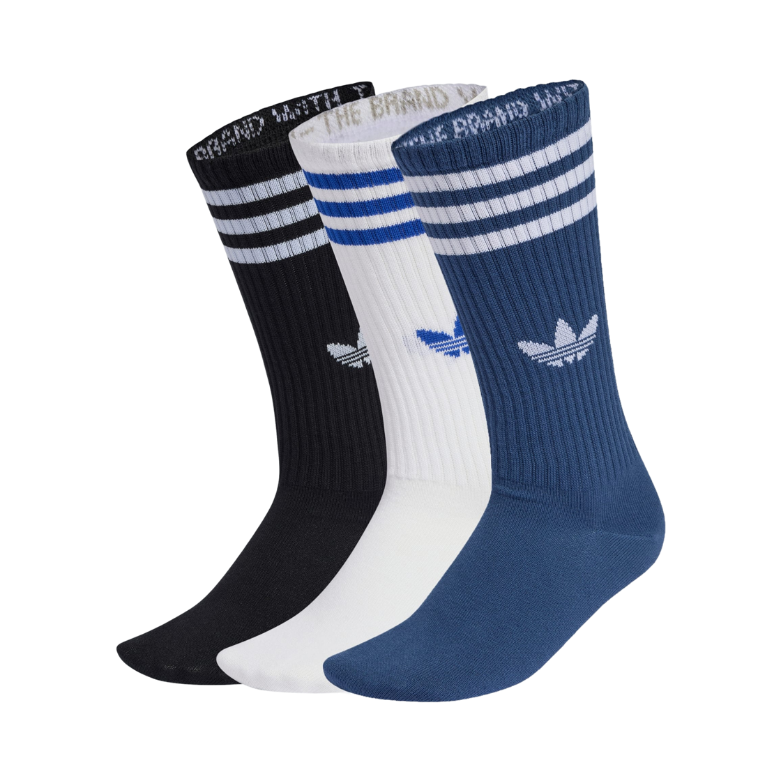 KD8240 Adidas 3-Stripes High Crew Socks White Night Marine (3 Pack)