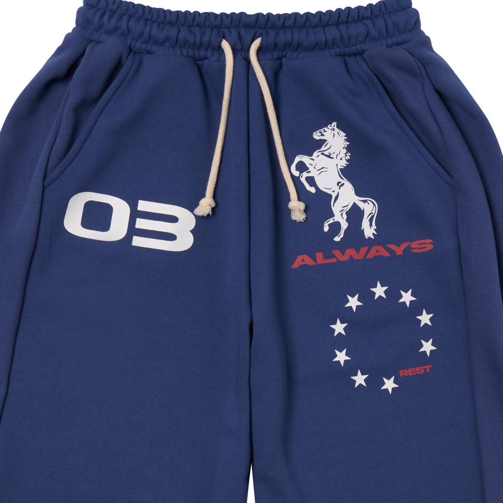 아모우 홀스 스웻 팬츠 블루(AMOU Horse Sweat Pants Blue) - 3