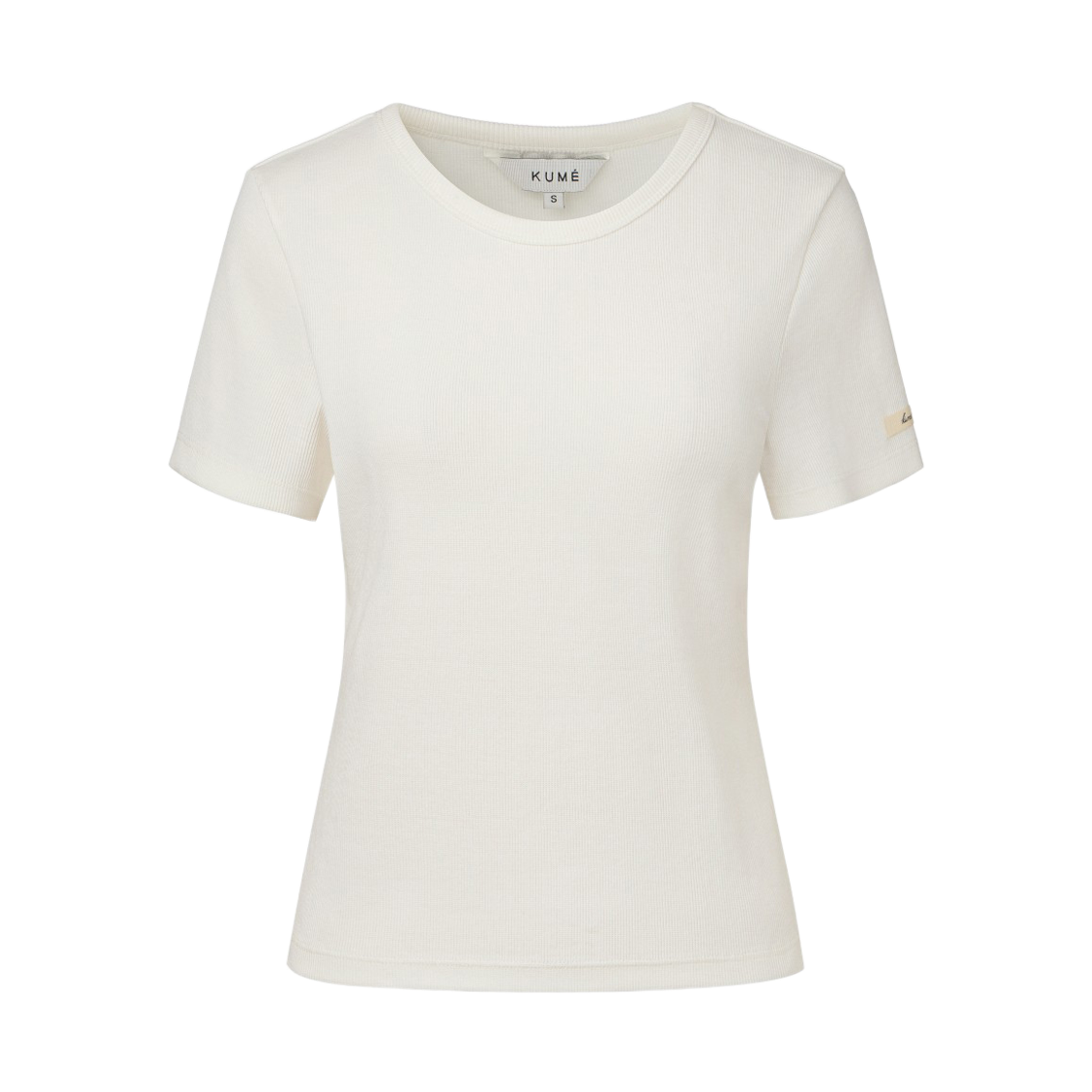 KM-25SS-TS02WH (W) KUME Essential Semi-Cropped Cotton T-Shirt - White
