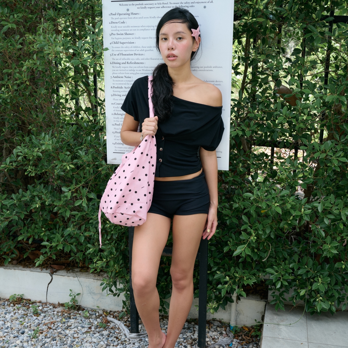 라츠유 달린 숄더 백 라이트 핑크(LOTS YOU Darlene Shoulder Bag Light Pink) - 5