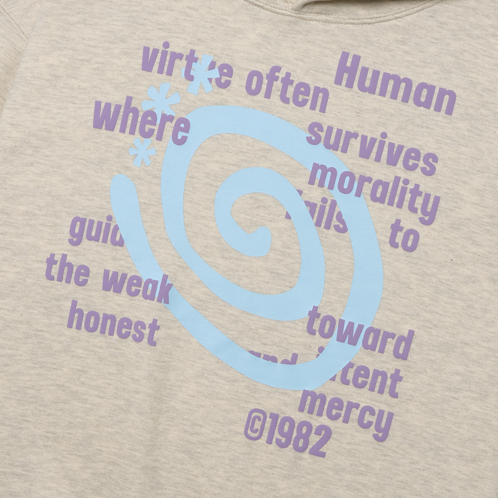 아모우 몰리 레터링 후디 오트밀(AMOU Molly Lettering Hoodie Oatmeal) - 3