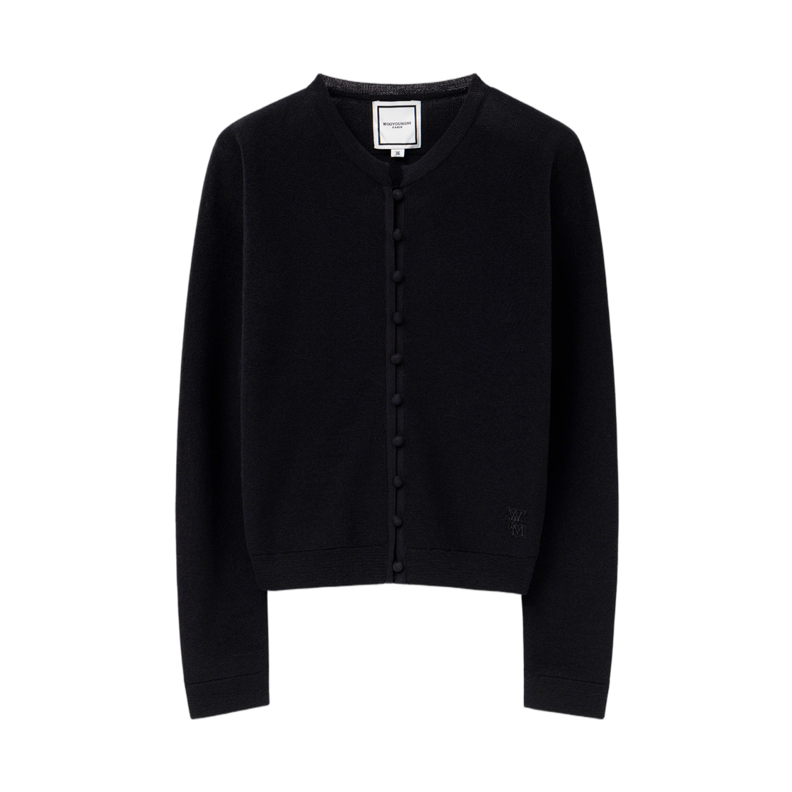 M261KN03524B (W) Wooyoungmi Round Neck Button Cardigan Black - 26SS