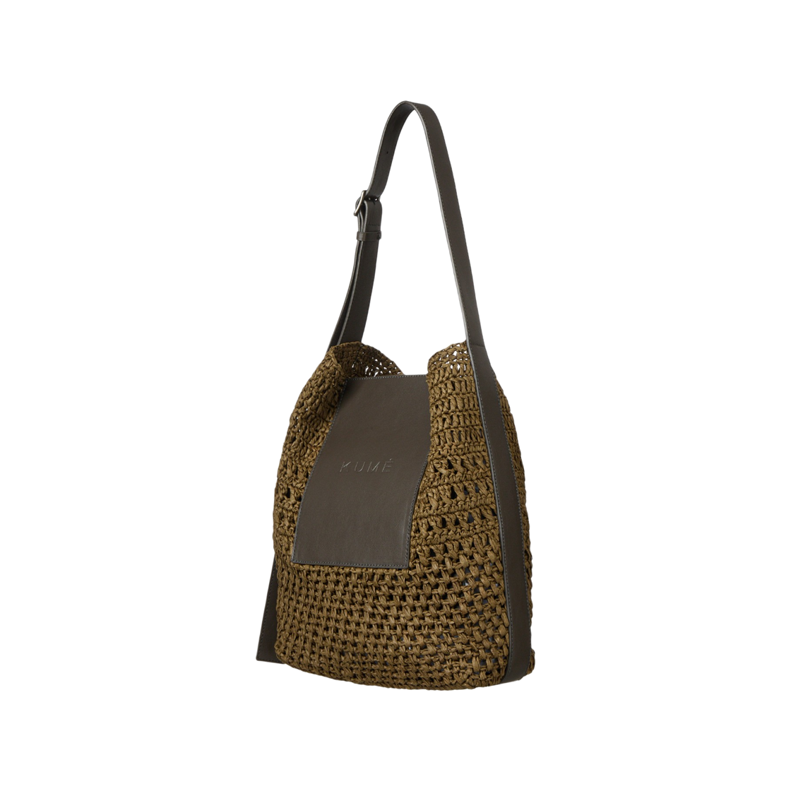 쿠메 라피아 숄더 백 카키(KUME Raffia Shoulder Bag - Khaki) - 3