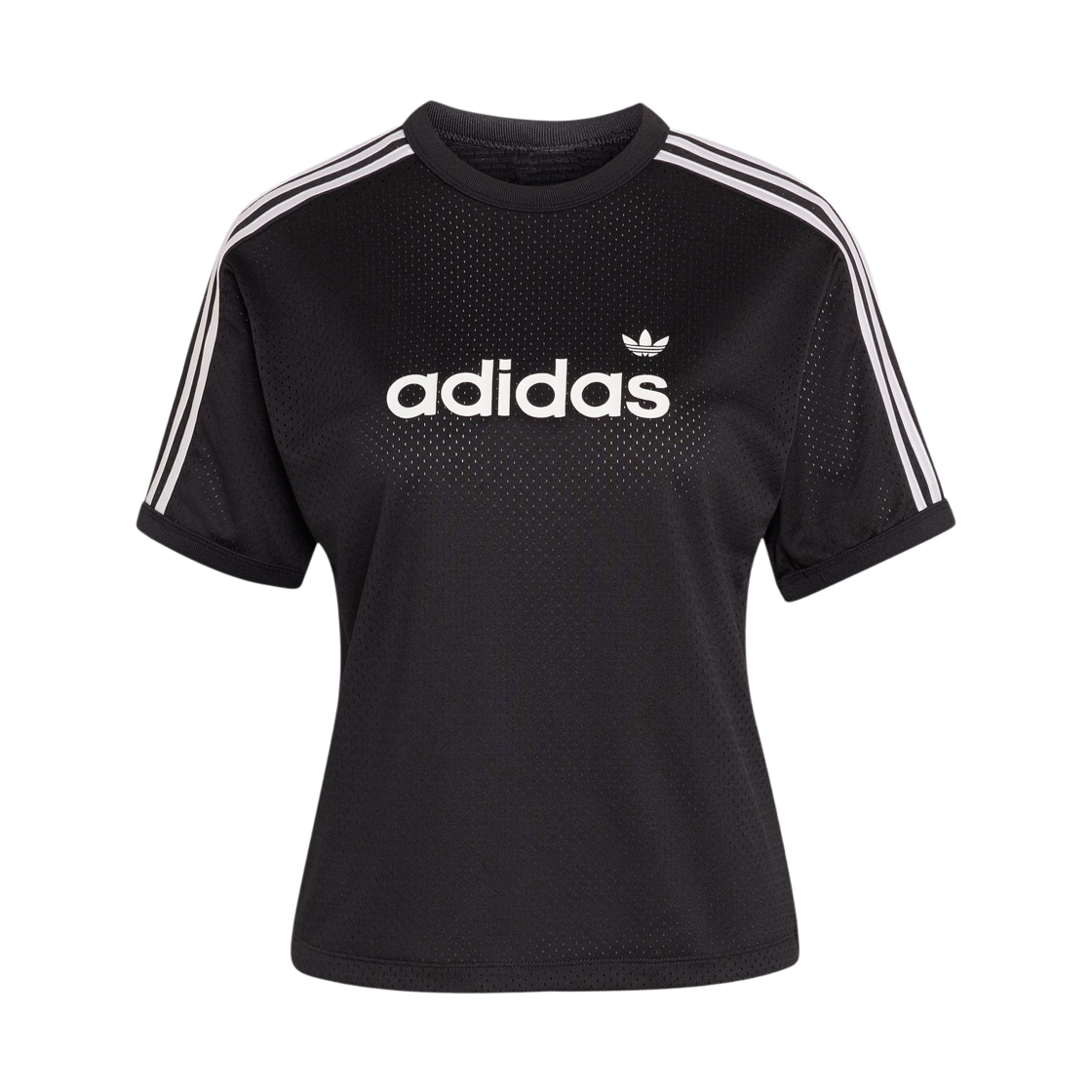 KS6793 (W) Adidas Linear Mesh T-Shirt Black White - KR Sizing