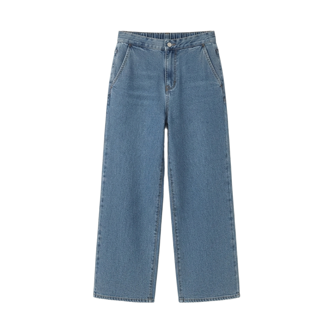 GW3940-블루 GCLIP Back Banding Pintuck Wide Straight Jeans Blue