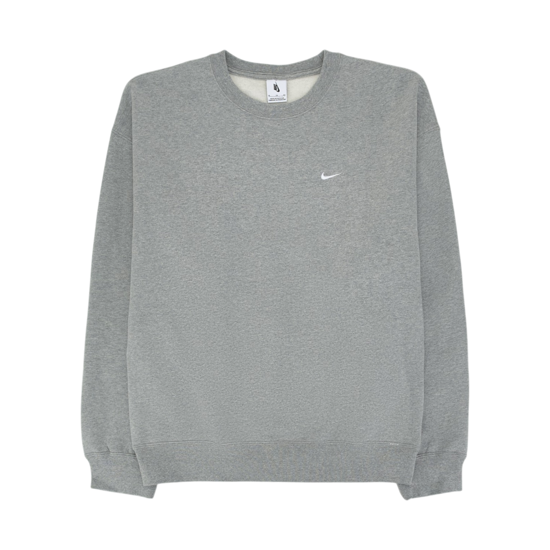 DX1361-063 Nike Solo Swoosh Fleece Crew Dark Grey Heather - US/EU