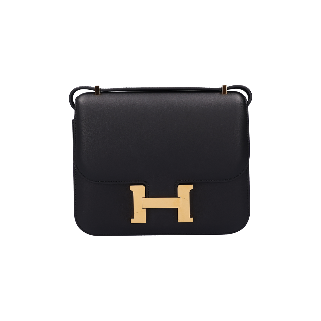 ITNKTSNS3SEW Hermes Constance 18 Bag in Noir Leather Gold Hardware A Engraving