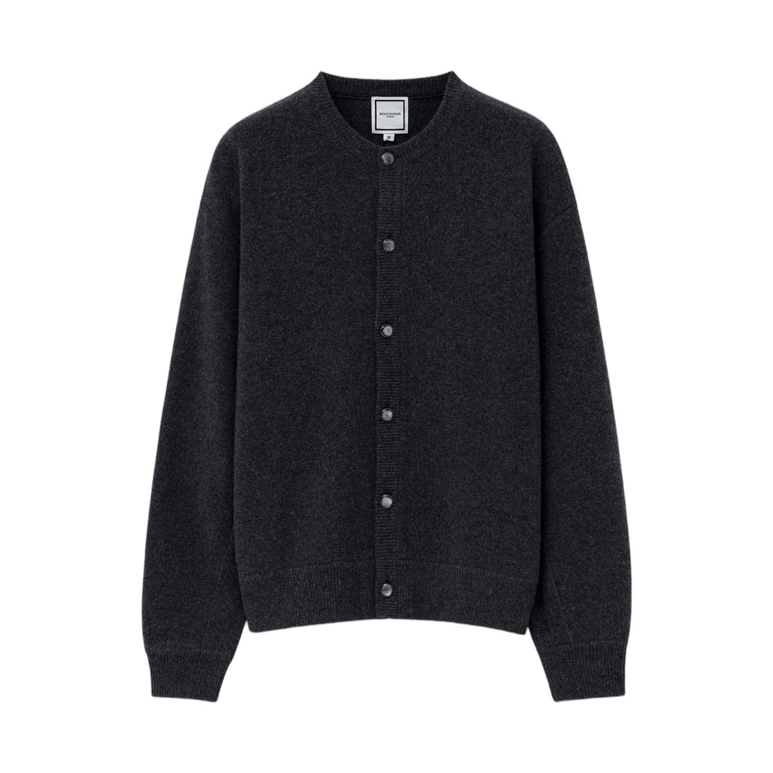 W263KN03505G Wooyoungmi Round Neck Wool Cardigan Grey - 26FW