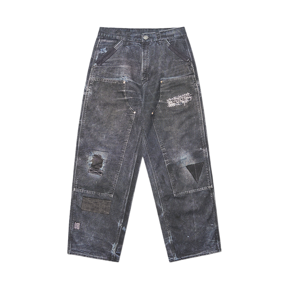 NMWF52PT10BLK NOMANUAL Printed Double Knee Pants Black