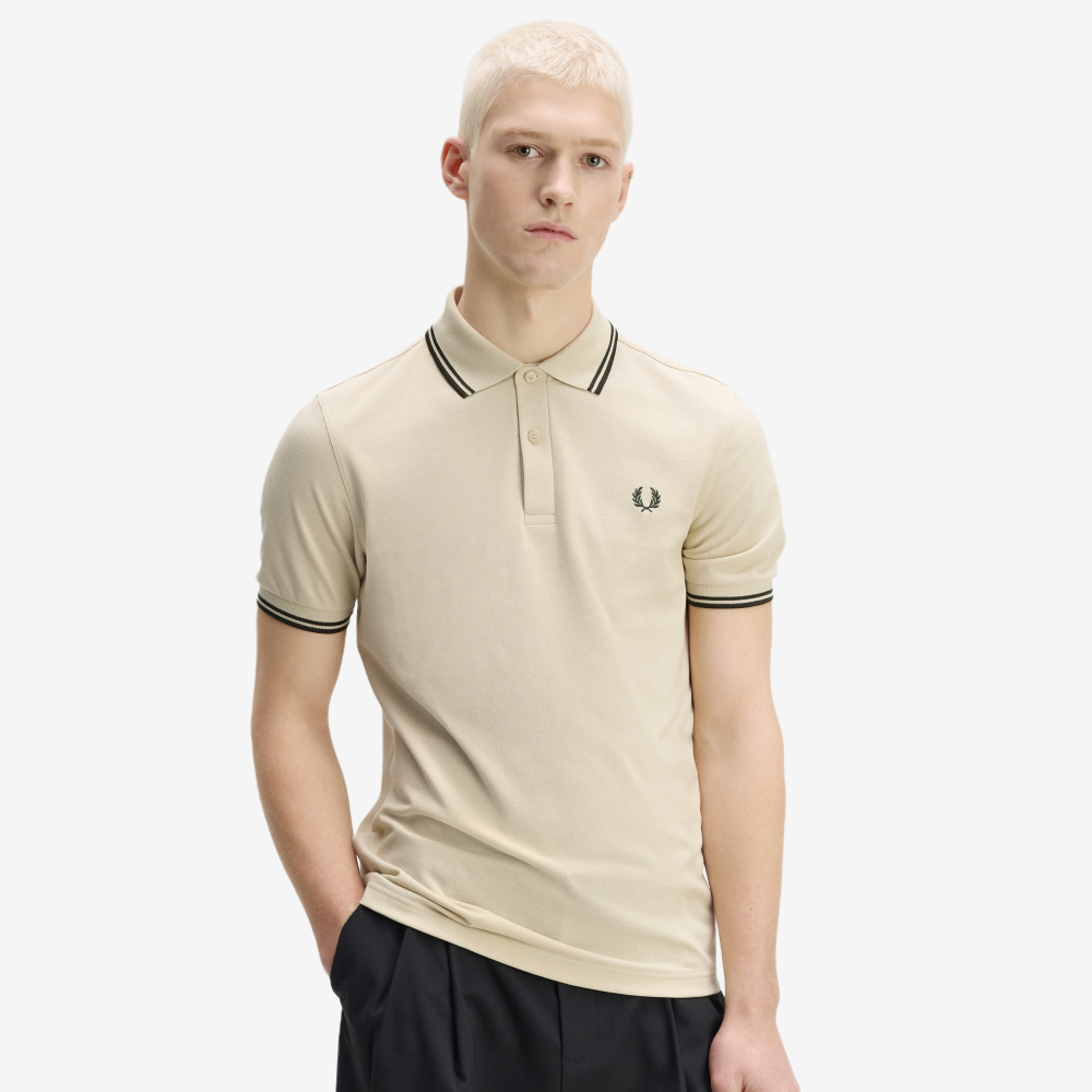 프레드페리 M3600 트윈 팁 프레드페리 셔츠 오트밀 나이트그린(Fred Perry M3600 Twin Tipped Fred Perry Shirt Oatmeal Night Green) - 4