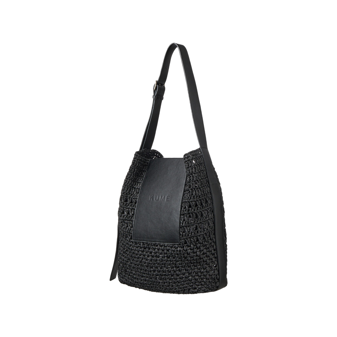 쿠메 라피아 숄더 백 블랙(KUME Raffia Shoulder Bag - Black) - 3