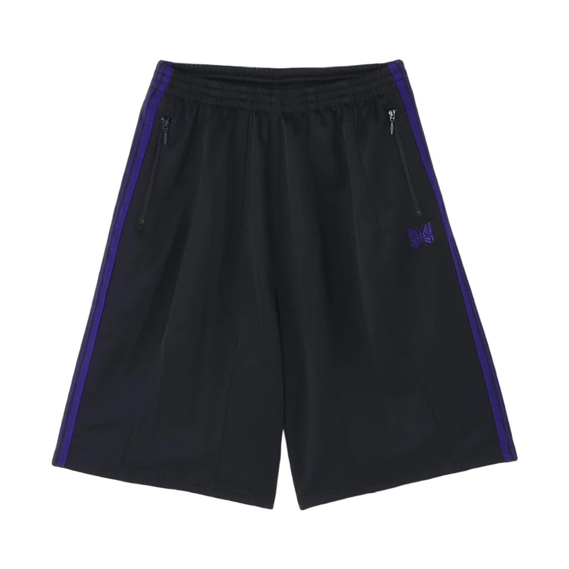 SX1522 Needles x LHP H.D. Track Shorts Poly Smooth Black Purple